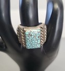 Native American Spiderweb Turquoise   Twisted Sterling Men   s Ring Size 8 21 4g