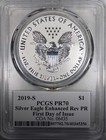 2019-s Reverse Proof American Silver Eagle Pcgs Pr70 Fdoi W  Coa Mercanti Signed