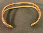 Vintage Modernist Sculpture Cuff Bracelet Solid Brass And Copper Leaf