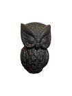 Vintage Cast Iron Black Owl Bank Great For Avid Owl Collection