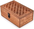 Nirman Mango Wood Decorative Wooden Box With Hinged Lid Wooden Storage Box  Deco