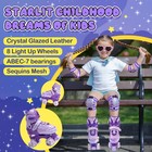 Kids Roller Skates For Girls Boys 4 Size Adjustable Ages 3-5 5-8 6-12 Purple    