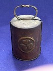 Antique Japanese 19th C Jubako Round Porcelain Cosmetic Clover Brass Tiffin Box