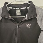 Victoria   s Secret Pink Ultimate 1 2 Zip Black gray Athletic Pullover Size Small