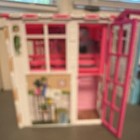 Barbie Folding Furnished 3-room 2-story Dollhouse Set W dolls Furniture