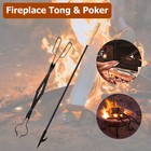 Long Fireplace Fire Pit Heavy Duty Fireplace Tongs Tool Sets Log Grabber Camping