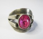 Vintage Ussr Silver 875 Russian Super Ring Awesome Ruby