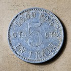 Geo  Abbott Rice Planter Trade Token Good For 5 Cts In Trade