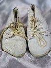 Vintage White Leather Baby Shoes   Doll Shoes