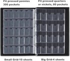 Mudor Pressed Penny Collecting Book  Souvenir Big-380 Pockets  Black 