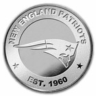 Nfl New England Patriots 1 Oz Silver Round  w box 