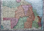 Queensland State Australia Atlas Map Page Plate 1908 Vintage George F  Cram