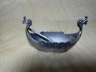Vintage Norge Tpb Tinn Pewter Viking Ship Norway Salt Cellar Handstopt Lot 3