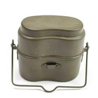 Original Polish Army Mess Kit Aluminum Military Bowler Pot Army 2 Parts Mess Tin