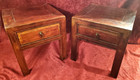 Antique Chinese 19th Century Tea Side Table Pair Qing Dynasty  Signed