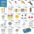 135pcs Fishing Lures Kit  Crankbaits  Worms  Hooks   More For Bass Trout Fishing