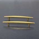 2 Vtg Mcm 6  Atomic Brass Drawer Cabinet Pulls 4  Centers Nos Winter Prod Or Usa