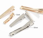 4 Pcs - 3 2cm X 6mm Silver Short Metal Rectangular Duckbill Hair Clip Hairpin