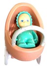 Vtg Little Tikes Dollhouse Size 4   Stroller Baby Carriage Pink Pram Doll Buggy
