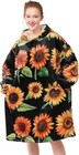Sunflower Oversized Wearable Sherpa Fleece Blanket Hoodie - Ultimate Comfort