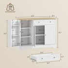 41  Sideboard Buffet Cabinet With Storage Drawer  Adjustable Shelf  White