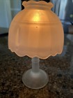 Vtg Frosted Glass Boudoir Style Fairy Lamp Candle Holder Taiwan House Of Lloyd