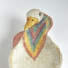 Goose Spoon Rest Wearing Rainbow Scarf  Textured 10    Italy Made