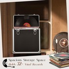 Vinyl Record Storage Box  30  Albums  - Aluminium Water Resistant Case  Black