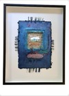 Patricia Bettis Collage Mixed Media Paper Wall Art Framed Signed Pat Littlefield