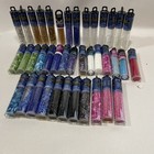 Glass Beads Lot Of 40 Mostly Czech Gold Silver Blue Black Pink Red Green White
