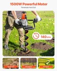 Vevor 1500w Electric Post Hole Digger 5 71  Earth Auger Bit With Extension Bar