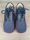 Vtg 60 s 70 s Childs Oxford Shoes Sz 10 Boys Girls  Denim Jean Look
