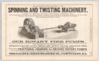 1902 The Fales   Jenks Co Spinning   Twisting Machinery Pawtucket Ri Print Ad