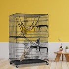 3-tier 48inches Large Cat Cage Folding Wire Cat Crate Kennel Pet House Furniture