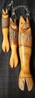 Vintage Folk Art Wooden Fish Mobile - Features Three Hand Carved Fish