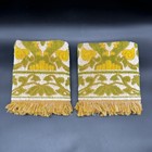 Vintage Bath Towels 1960s Jc Penney Fashion Manor Avocado Harvest Gold Cotton