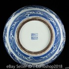 26 8  Qianlong Marked Chinese Blue White Porcelain 9 Dragon Vase Bottle Pair