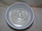 Mcm Art Deco Flush Ceiling Shade Frosted Clear Ringed Bullseye Globe 9 75  Fit