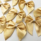 Pearl Imitation Applique Ribbon Bows - Sewing Craft Decors Supply Bows 20 Pieces