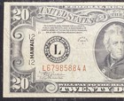 20 Federal Reserve Note 1934 A Hawaii Brown Seal Circulated L a Block Fr  2305