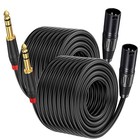 100ft Xlr To 1 4 Trs Stereo Adapter Cable - Dual Channel 6 35mm Male Converter  