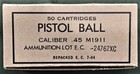 Evansville-chrysler  Late War M1911  45 Acp Wwii New Replica 50 Round Ammo Boxes