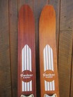 Vintage Set Of Wooden 69  Long Waterskis Water Skis Canbar Clipper