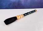 Vintage Chinese Calligraphy Brush Horse Hair Bone And Jade Stone Handle 17   