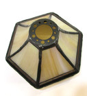 Old Handcrafted Slag Stained Glass Small 3 5x5 5  Antique Hexagon Lamp Shade