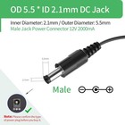 2pcs lot  12v 1a 100v-240v Dc Power Adapter 2 1x5 5mm Plug For Security Camera