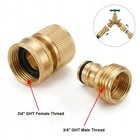 3 4  Garden Hose Quick Connect Water Hose Fit Brass Female Male Connector Set X2