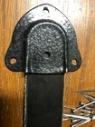 Antique Trunk Hardware--2 Black Leather Handles  4-metal End Caps   Nails--kit
