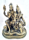 17 Cm Hindu God Shiva Family Statue Parvati Ganesh Idol Murti Gold Resin Pooja