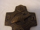 Alpha Omega Fish Cross Brass Vintage German  co